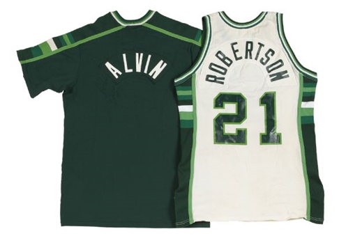 Alvin Robertson Game Worn and Signed Milwaukee Bucks Home Jersey and Shooting Shirt